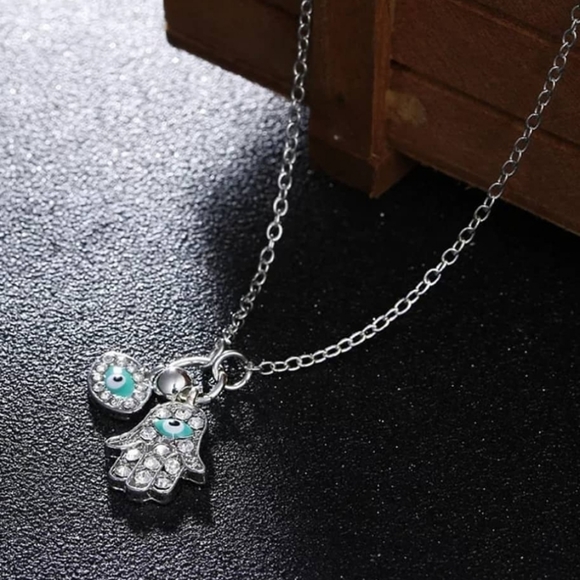 Protection evil eye and Hand of Fatima necklace - Picture 2 of 2